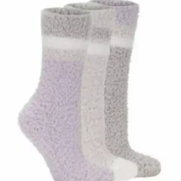 NWT Lemon Women's 3 Pair Cozy Crew Fuzzy Boot Socks Pink Size 5-9 $40 11HL361 - Picture 1 of 2